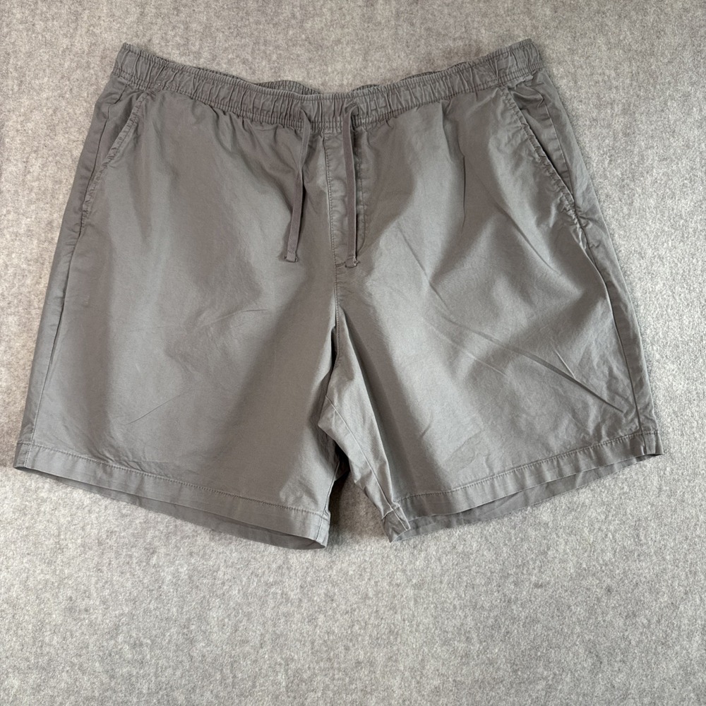 Gap Easy Shorts Mens XXL Gray 7" Elastic Waist Pull On Cotton Chino Pockets